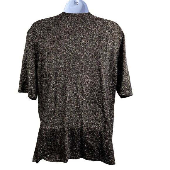 Carmen Marc Valvo Black Sparkly Button Up Knit Shirt‎ Size 1X Special Occasion - Picture 2 of 11